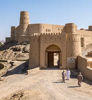 Gateway approach to Bahla Fort, the only UNESCO-listed fort in Oman