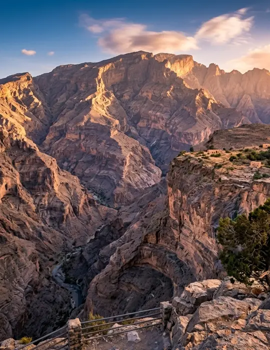 Dramatic mountain landscape at Jebel Shams in Oman