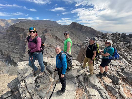 hiking the mountain ridges of Jebel Shams