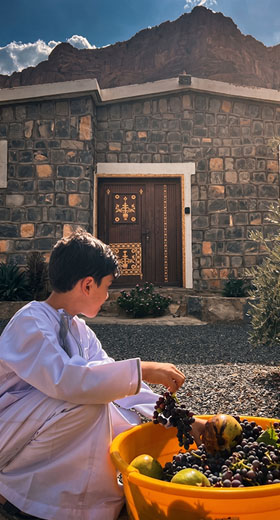 Stone villa beneath the Jebel Shams peaks