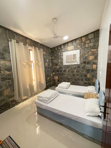 Bedroom inside Jebel Shams Villa