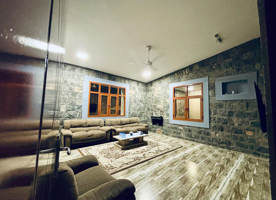 Living room inside Jebel Shams Villa