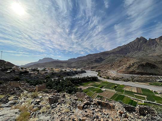 ariel view during wadi ghul adventure tour
